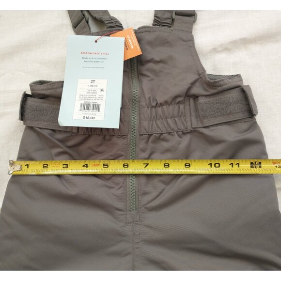 CAT & JACK Baby Toddler Snow Bibs Ski Pants Size 2T, Gray Insulated Adjustable - Picture 7 of 10